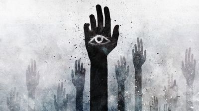 1920x1080 px Hands The All Seeing Eye Space Stars HD Art  Download Free 1080p Wallpaper