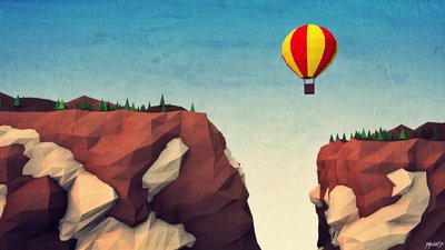 Yellow and Red Air Balloon Illustration Abstract HD Wallpaper for Desktop and Mobile  Free Download