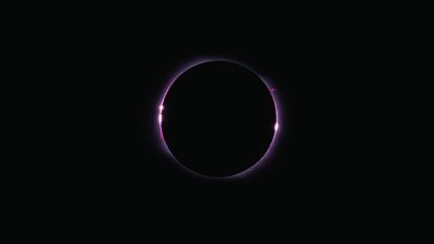 HD Wallpaper Solar Eclipse Illustration in Abstract Minimalism on Black Background  Space Art 1080p