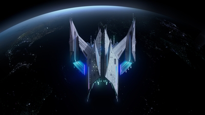 Futuristic Acer Predator Spaceship Background for Tech Enthusiasts