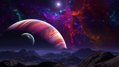 HD Wallpaper Planet Digital Artwork in Stunning 1080p  Fantasy Concept with Sky and Galaxy