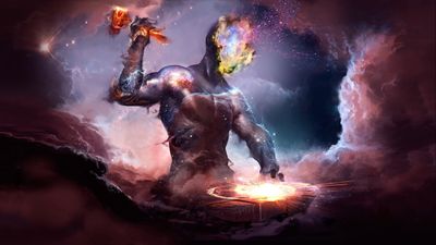 Powerful Greek God Illustration HD Wallpaper of a Person Forging Weapon on Anvil  Free Download in WQHD