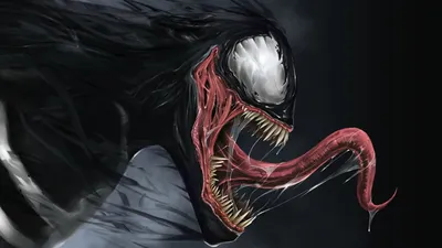 Venom Artwork Marvel HD Wallpaper SpiderMan  Venom Illustration with Red and Black Theme  Free Download for Desktop  Mobile