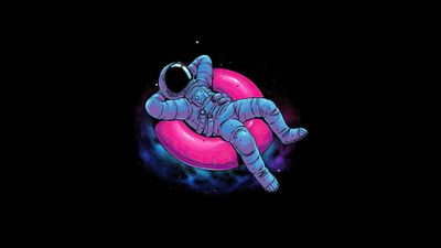 4K HD Wallpaper Astronaut Relaxing in Space with Black Background  Free Download for PC Mobile and Tablet 1080P 2K 4K 5K