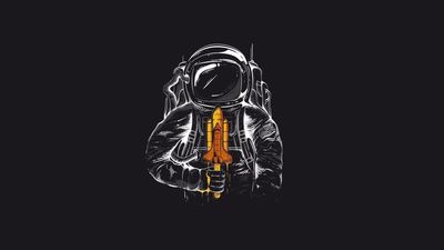 HD Wallpaper Astronaut Illustration in Space with Simple Background and Popsicle  Cartoon Style