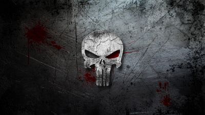 The Punisher Logo HD Wallpaper Blood Skull and Halloween Vibes  4K Quality