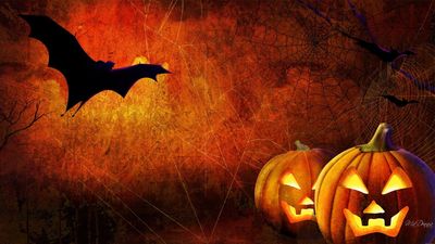 Spooky Halloween Wallpaper Bats and Jacks with Pumpkin Theme  HD 1080p