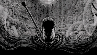 Legendary Warrior Berserk Guts Monochrome Art