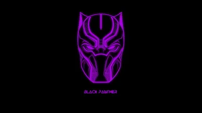 Minimalist Black Panther HD Wallpaper Marvel Comics in Purple on Dark Background  Free Download for Desktop  Mobile in 1080P 2K 4K 5K