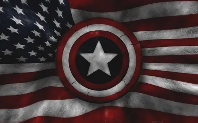 Captain America Shield and American Flag HD Wallpaper  Free Download for Desktop and Mobile