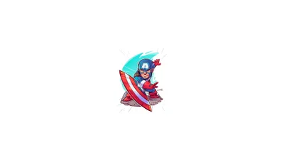 Download HD Captain America Chibi Wallpaper  Marvel Minimalism in 4K and 5K