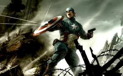 Marvel Captain America Digital HD Wallpaper Iconic Low Angle View Art