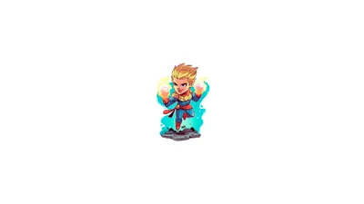 HD Captain Marvel Chibi Wallpaper Minimalist Marvel Heroes Design in 4K and 5K for Desktop and Mobile