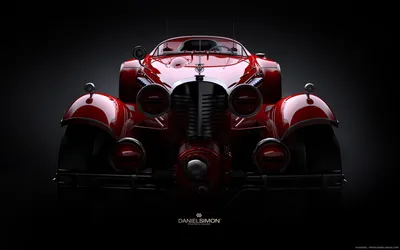 Red Danelsmon Supercar on Black A Marvel Comics Inspired Vintage Digital Art HD Wallpaper