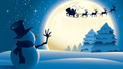 WQHD and HD Wallpaper Snowman Illustration Christmas Santa Claus Christmas Sleigh  Free Download in Multiple Resolutions