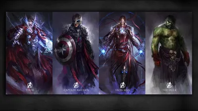 Marvel Superheroes Collage HD Wallpaper Avengers Thor Iron Man  More in Comic Art Style