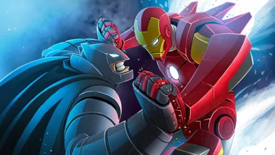 HD Wallpaper Epic Crossover Between Batman DC  Iron Man Marvel  Free Download in 4K