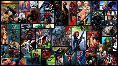 Marvel and DC Superhero Collage HD Wallpaper Featuring Apocalypse SpiderMan Wonder Woman  More in 1920x1080px