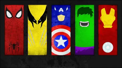 Marvel Ensemble Art Captain America Hulk Iron Man SpiderMan  Wolverine HD Wallpaper