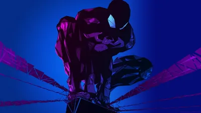 Stunning HD SpiderMan Wallpaper Marvel Comics Illustration in Black and Blue