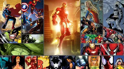 Marvel and DC Superheroes United HD Wallpaper Featuring Batman Iron Man and More in 1920x1080