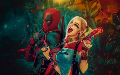 Download Free HD Wallpaper Deadpool  Harley Quinn in DC and Marvel Comics Fusion  1920x1200px