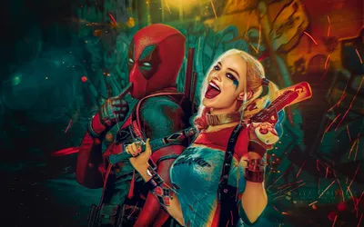 HD Deadpool  Harley Quinn Wallpaper Marvel and DC Comics Unite with Margot Robbie  Free Download in 1080P 2K 4K 5K for Desktop  Mobile