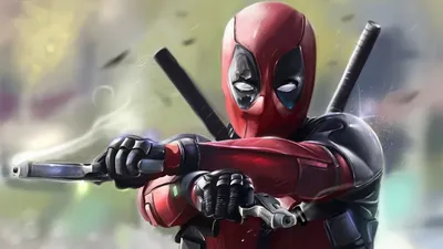 Marvels Deadpool in Action HD Digital Wallpaper Featuring Warrior and Weaponry Themes