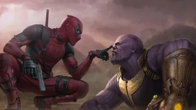 Deadpool vs Thanos HD Wallpaper Marvel Antiheroes Showdown in 1080p