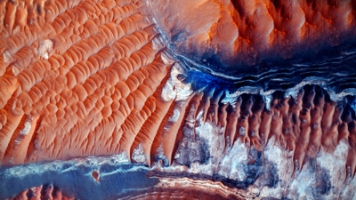 Red Planet Oasis Stunning Desert Mars Landscape