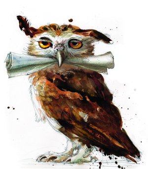 Brown Owl Painting HD Wallpaper for Mobile with Fantasy Art and Portrait Display