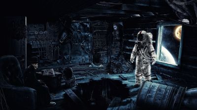 4K HD Wallpaper Astronaut Digital Art with Futuristic Skeleton Skull Hat and Camera  Free Download in 3840x2160px Resolution