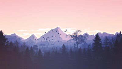 WQHD and HD Wallpaper Mountain and Forest Digital Art Landscape