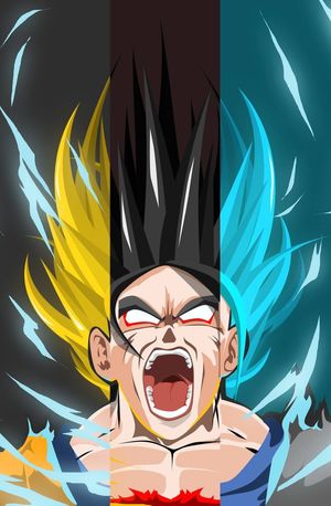 Mobile HD Wallpaper Goku Illustration in Dragon Ball Super Saiyan Style  Free Download 1080P 2K 4K 5K