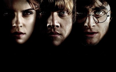 Emma Watson Harry Potter HD Wallpaper Deathly Hallows Art with Daniel Radcliffe and Rupert Grint