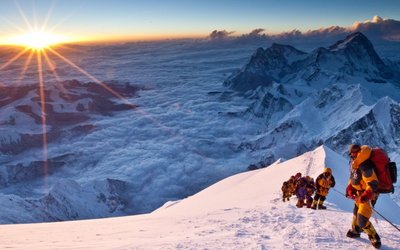 Explore the Majestic Everest Movie HD Wallpaper of SnowCovered Mountains and Thrilling Climbs