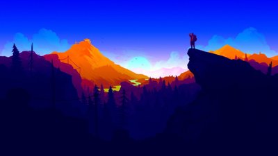 Firewatch Man on Top of Cliff Illustration  HD Wallpaper for Desktop and Mobile Devices