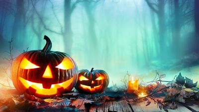 Spooky Halloween HD Wallpaper Pumpkins Jack O Lanterns and Autumn Vibes in 8K Resolution