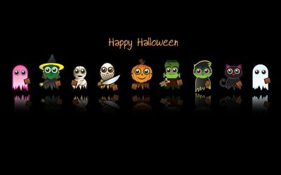 1080p HD Wallpaper Happy Halloween Characters and Spooky Decorations  Free Download for PC Mobile and Tablet 1920x1200px