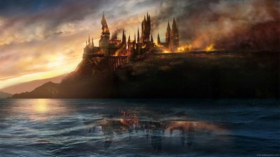 Burning Castle Wallpaper Harry Potter Hogwarts Battle at Hogwarts  1080p HD