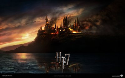 Harry Potter 7 Movie Still Hogwarts at Night by the Sea  HD Wallpaper