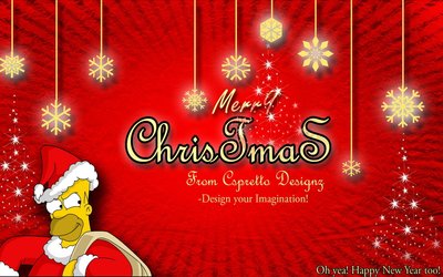 HD Wallpaper Holiday Christmas Homer Simpson Merry Christmas with Santa Hat  Free Download in 1080p