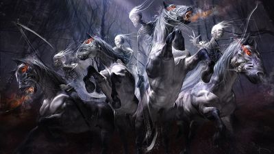 Spooky Halloween Fantasy Wallpaper Horses Swords Skeletons and More in HD 1080p