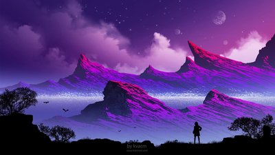 Summit Painting HD Wallpaper of Fantasy Art and Mountains  1080p Kvacm Illustration