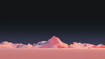 HD Wallpaper Pink Mountain Terrain  Low Poly Illustration for Minimalist Desktops and Mobile Devices