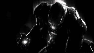 HD Iron Man Wallpaper Marvel Comics Gas Mask Indoors  1080p CloseUp Studio Shot with Black Background