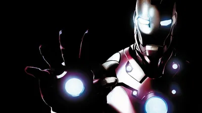 Iron Man Illustration HD Wallpaper Marvels Tony Stark on a Black Background  Free Download for Desktop  Mobile