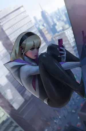 Stunning SpiderGwen Digital Art by JeeHyung Lee  Marvel Comics HD Wallpaper for Desktop and Mobile