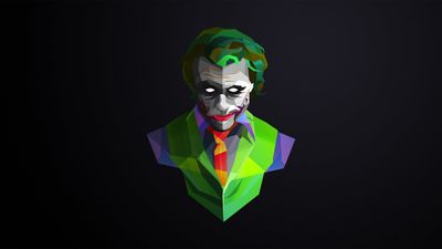 The Joker Wallpaper HD Digital Art by Justin Maller  Low Poly Minimalism  WQHD Resolution