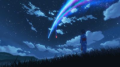 1080p HD Wallpaper Your Name Anime Movie Scene with Makoto Shinkais Starry Night  Free Download in Various Resolutions 2K 4K 5K